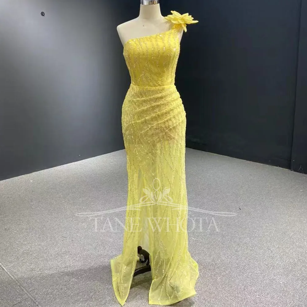 Vestido de noche rojo con un solo hombro, espalda con cordones y tren desmontable, vaina de lentejuelas, vestido de noche lujoso personalizable para mujer