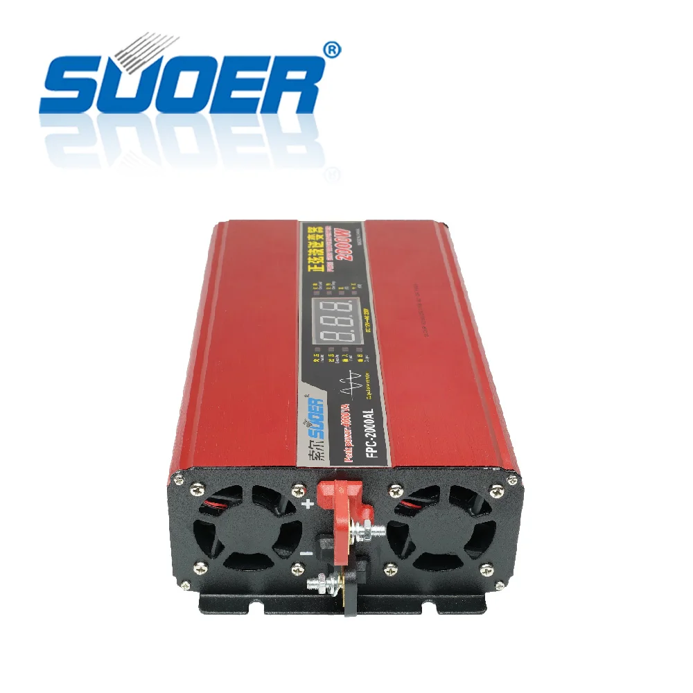 Suoer 2KW/1.5KW/1KW output inverter factory custom cheap off grid pure sine wave inverter