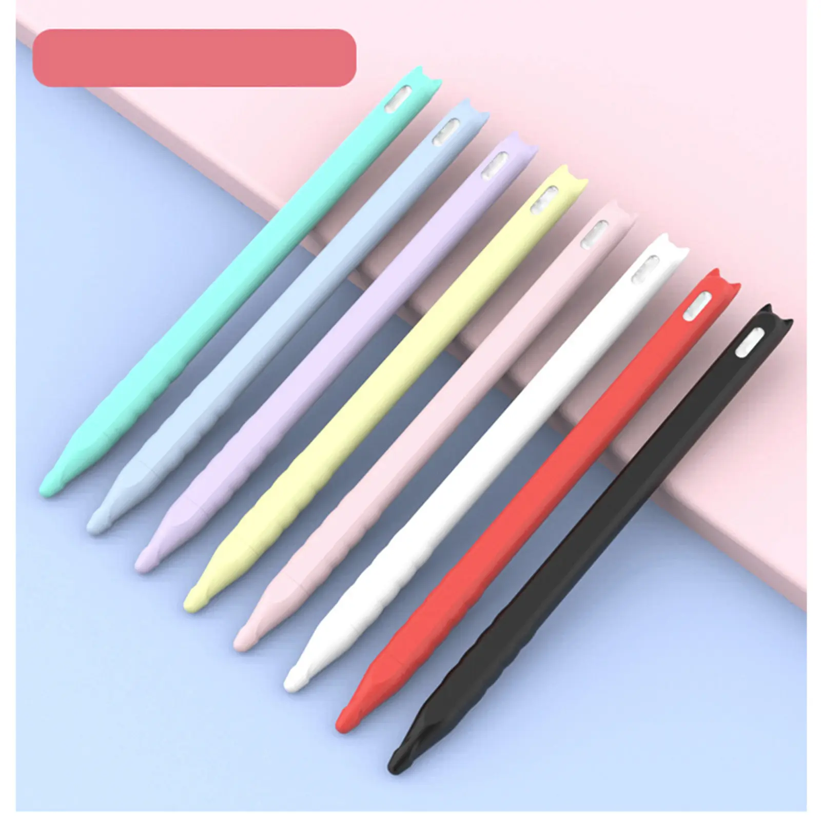 3Pcs Stylus Pen Silicone Protective Cover Case Anti-Roll Anti-Knock Nib Protector Full Pencil Protection Holder Sky-Blue