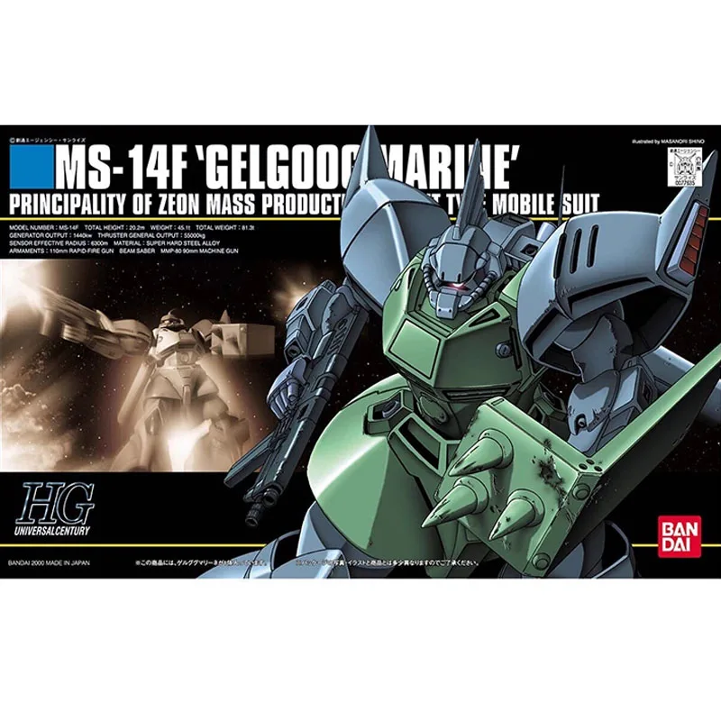 

Bandai оригинальный HGUC 1/144 аниме MS-14F Gelgoog Marine сборная модель комплект экшн-фигурки игрушки для детей Коллекционный подарок