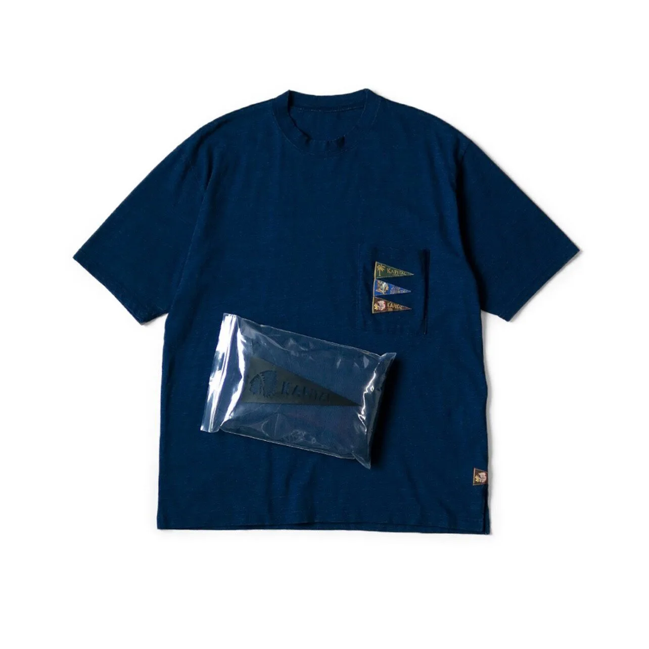 

Japanese 24SS KAPITAL Hirata Kazuhiro Casual Indigo-dyed Cotton Round-neck Loose Short-sleeved T-shirt for Men