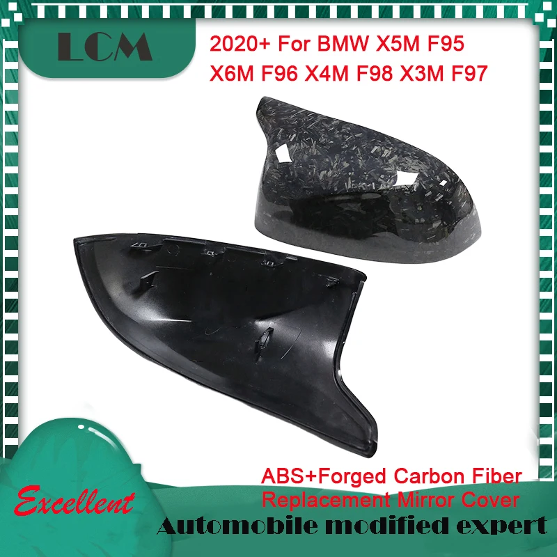 2020+ ABS+Real Carbon Fiber For BMW X3M X4M X5M F97 F98 F95 F96 Car Side Mirror Cover Cap Replacement Protective Overlays Parts