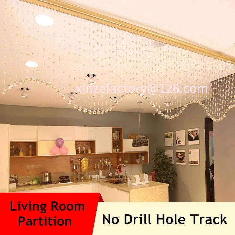 Customizable Wave Shape Crystal Bead Curtain Screen Living Room Hallway Window Bedroom Valance Finished Decorative Curtains
