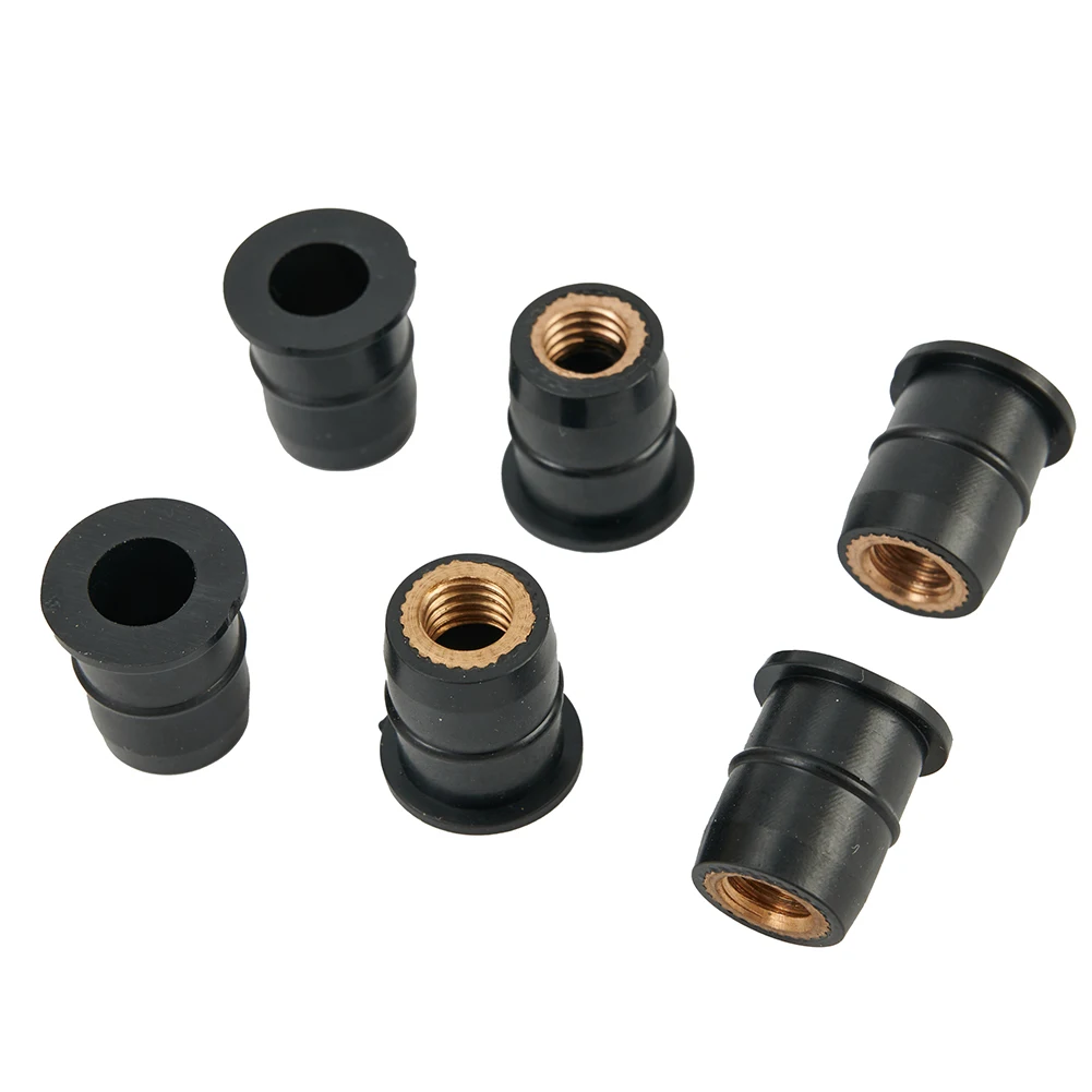 Easy to Install and Long lasting 10PCS Rubber Nuts M6 for Windshield and Body, Provides Strong Fixing and Vibration Damping