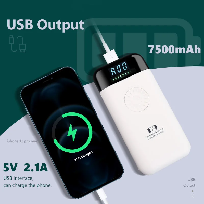 Máquina pulidora de uñas, lijadora eléctrica recargable por USB para quitar Gel, equipo de manicura profesional, 35000RPM