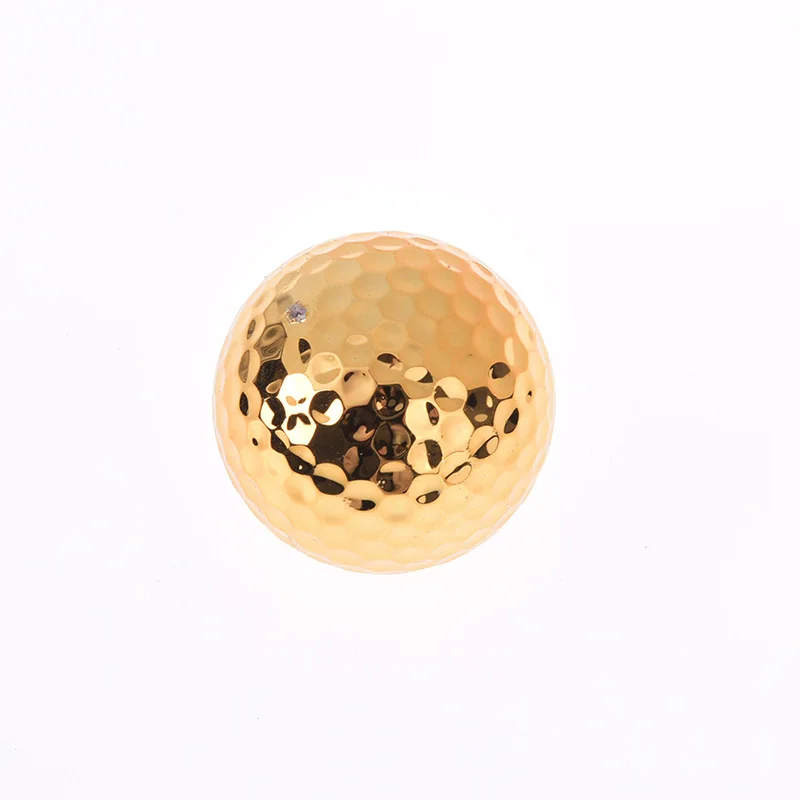 Pelotas de Golf, equipo de Golf novedoso, bolas galvanizadas de Color dorado, 1 ud.