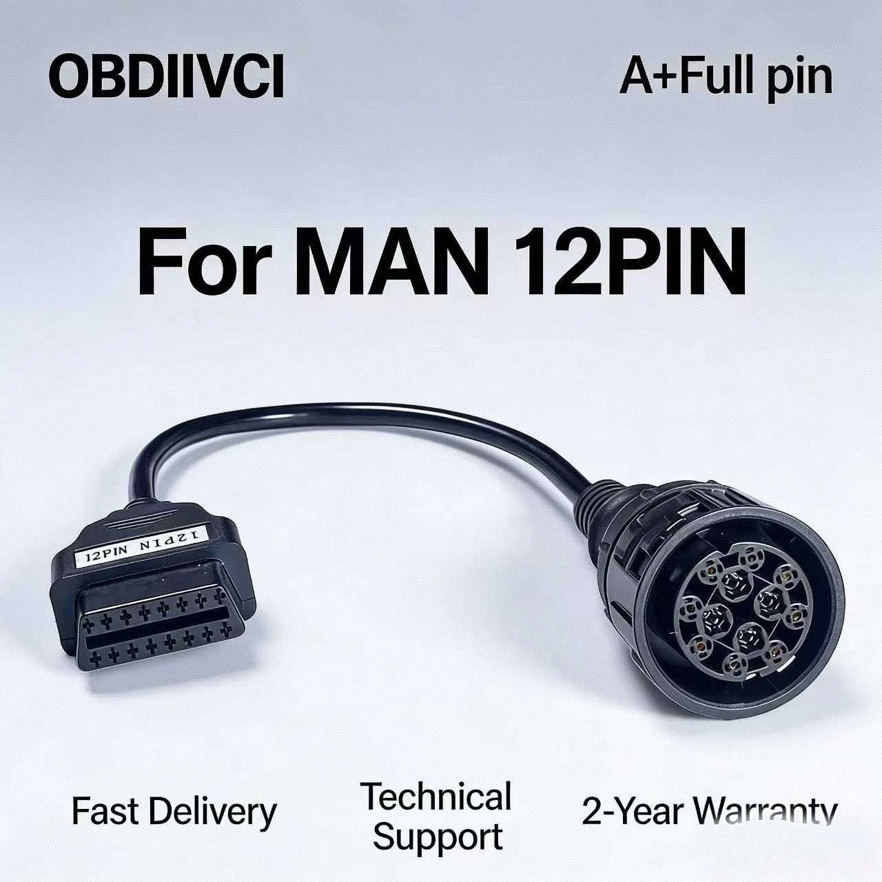 For MAN 12pin To 16PIN OBD2 Cable For MAN Auto Scanner 12 PIN OBD Convert Adapter Truck Diagnostic Tool Connector