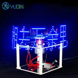 Single Sided Cross Rotating LED Display DIY Production Kit Acrylic Shell Soldering Circuit Board