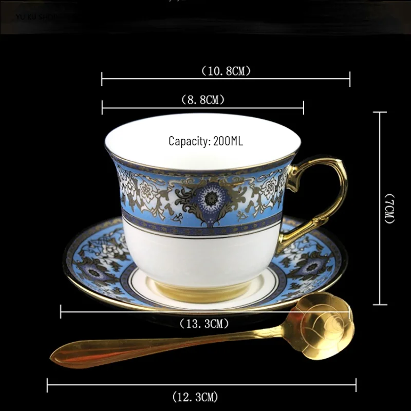 Ensemble de 19 tasses à café en porcelaine, en os européen, tasse de thé de l'après-midi anglais, tasse d'eau en céramique nordique, ensemble de cuillères porte-or