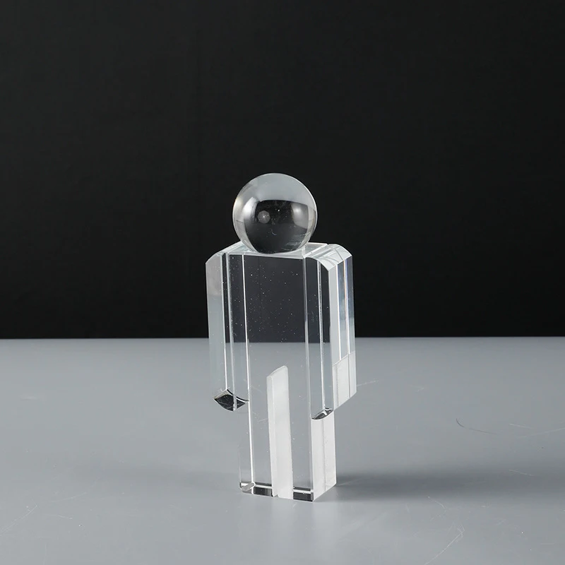Light Luxury Crystal Figure Hotel Living Room Table Robot Sculpture Creative Desktop Ornaments