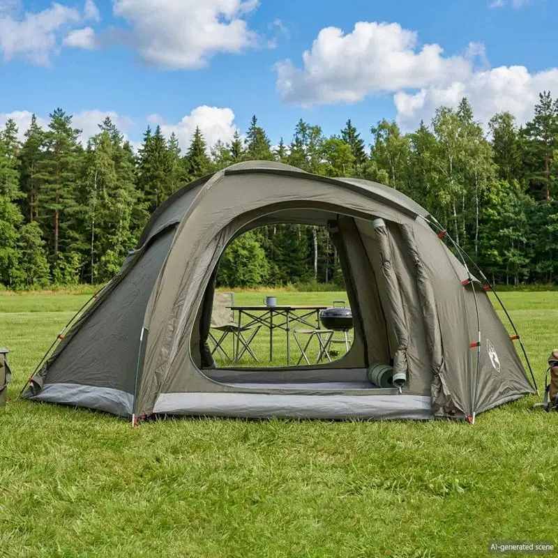 Tente de trekking avec housse de pluie imperméable, tente familiale pour le camping en plein air, adaptée au camping, au jardin, au patio, aux fêtes, facile à installer