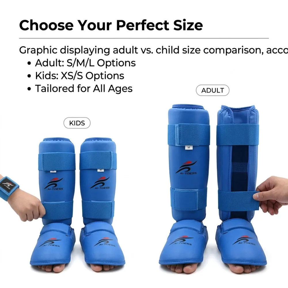 Leg Hand Foot Protector Set For Taekwondo Karate Boxing MMA Combat Sports Spine Bands Gloves Kids Adult Training Gear