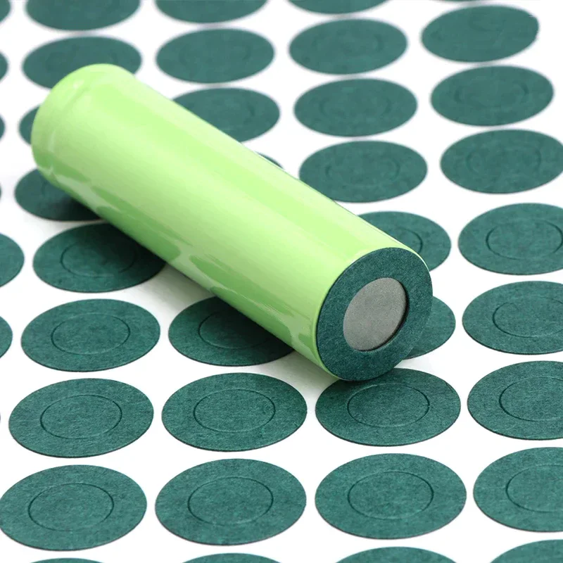 100pcs 18650 Li-Ion Barley Paper Surface Glue Patch Insulation Gasket Battery Pack Hollow for Insulate Tool  Glue Electrode Pads