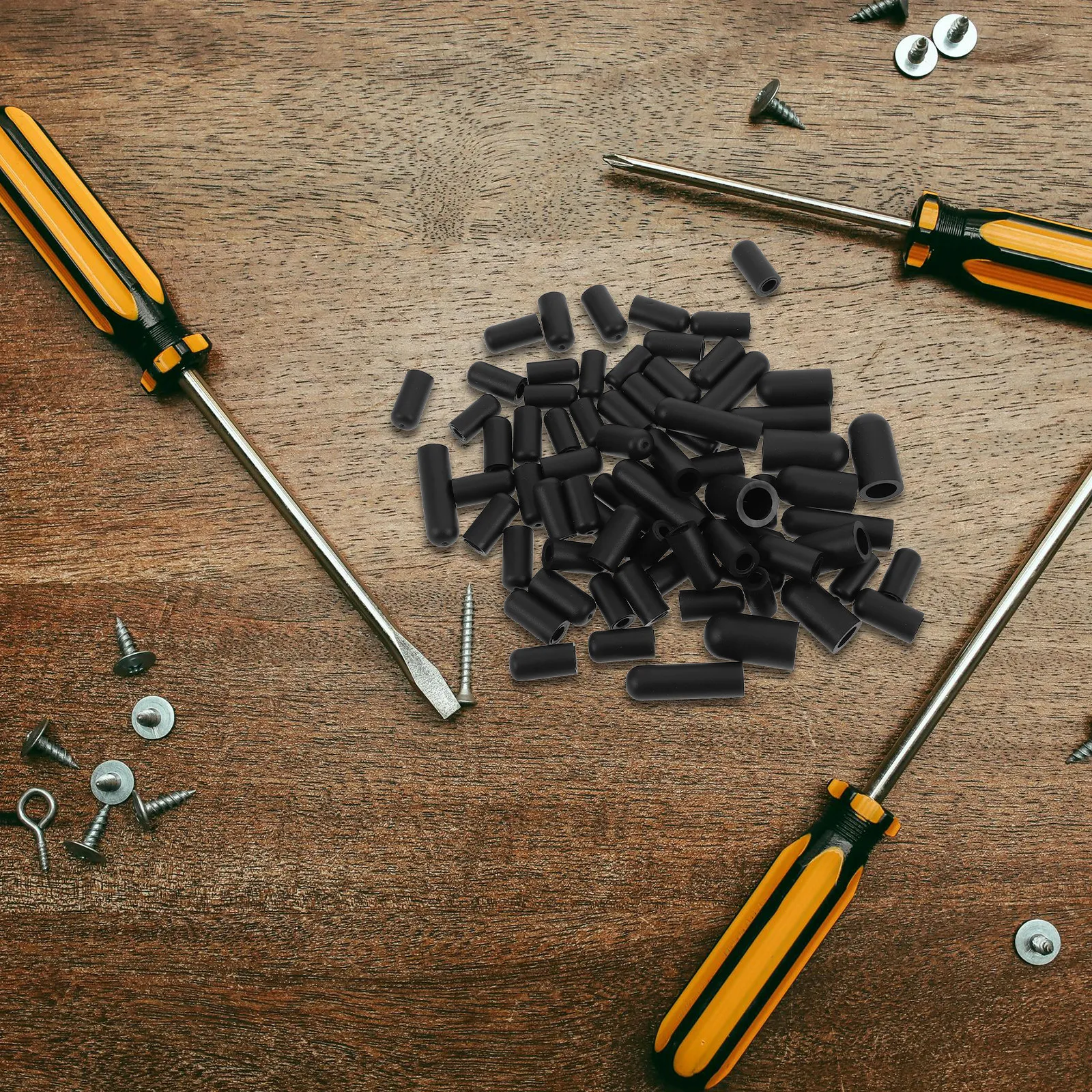 

80Pcs Rubber Vacuum Cap Kit Black Sealing Caps for Automotive Hose End Caps Connector Cap Screw Hole Covers Heavy Duty