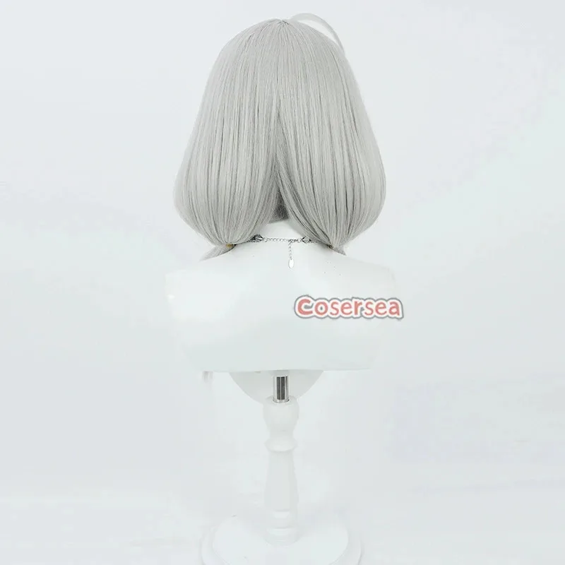 Cosersea Murasaki Shion Парики для косплея Виртуальный YouTuber Murasaki Shion 52 см Длинный серебристо-серый парик Cos Синтетические волосы термостойкие