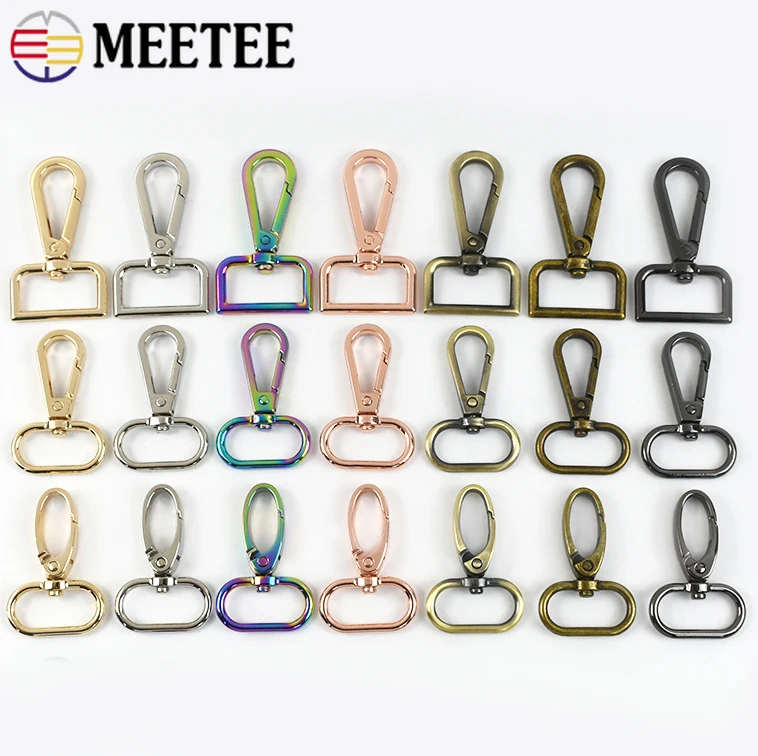 10Pcs 16-38mm Metal Bag Strap Buckle Swivel Lobster Clasp Handbag Keyring Trigger Clip Snap Hook DIY Lanyard Accessories