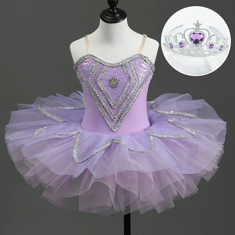 

Балетное платье-пачка с блестками, детская танцевальная одежда для девочек, профессиональное платье балерины, современный танцевальный балетный костюм для девочек