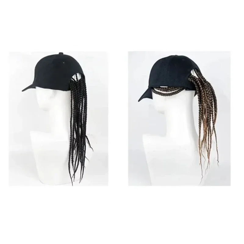 Verano Unisex señora hombres gorra de béisbol sombrero con rastas peluca Hip-Hop Punk pelo sucio trenza viseras sombreros