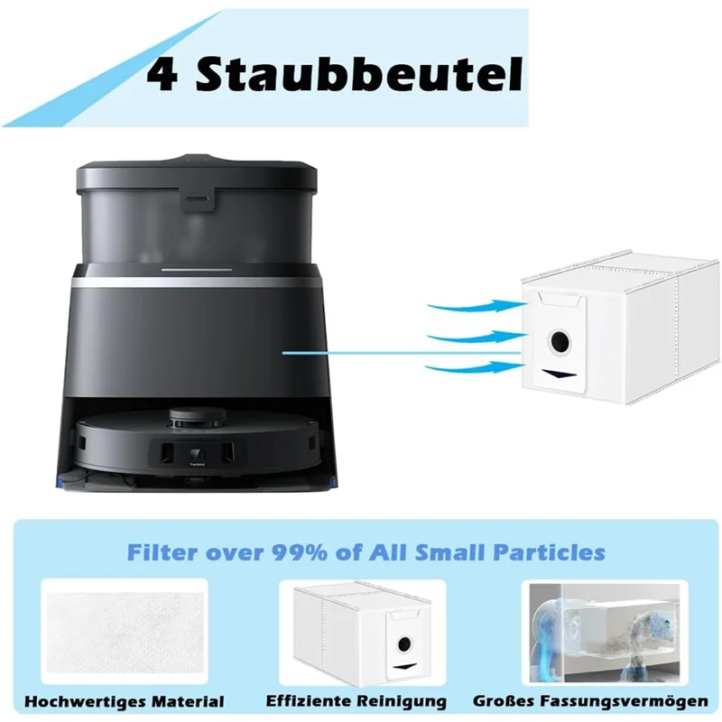 고품질 에코백스 T30 옴니, T30 프로 옴니, T30 맥스 로봇 청소기 메인 사이드 브러시, 물걸레 천, 먼지 봉투 액세서리