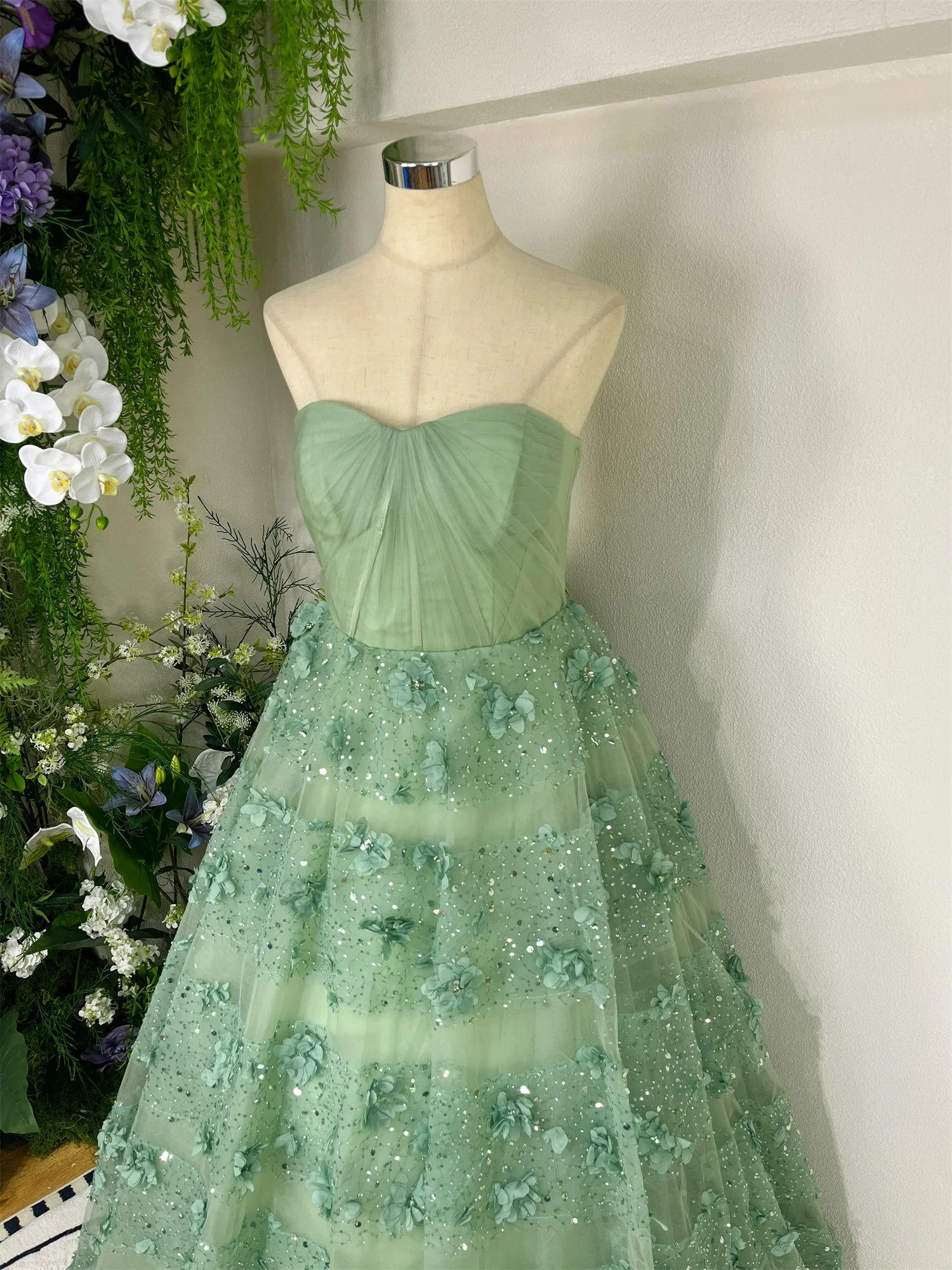 Una linea lucida con spalle scoperte Verde Sharon Happy Abiti di lusso Donna 2025 Abito lungo personalizzato Es Robe De Soiree Femmes Prom