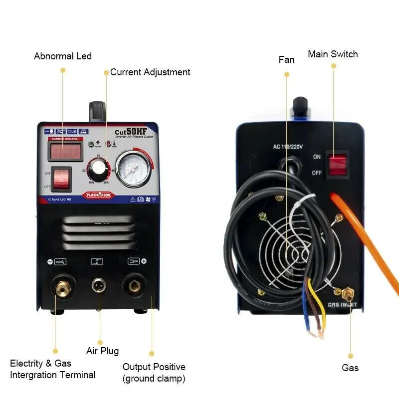 Professional Plasma Cutter Cut50 Display IGBT Portable HF DC Cutting 1/2\