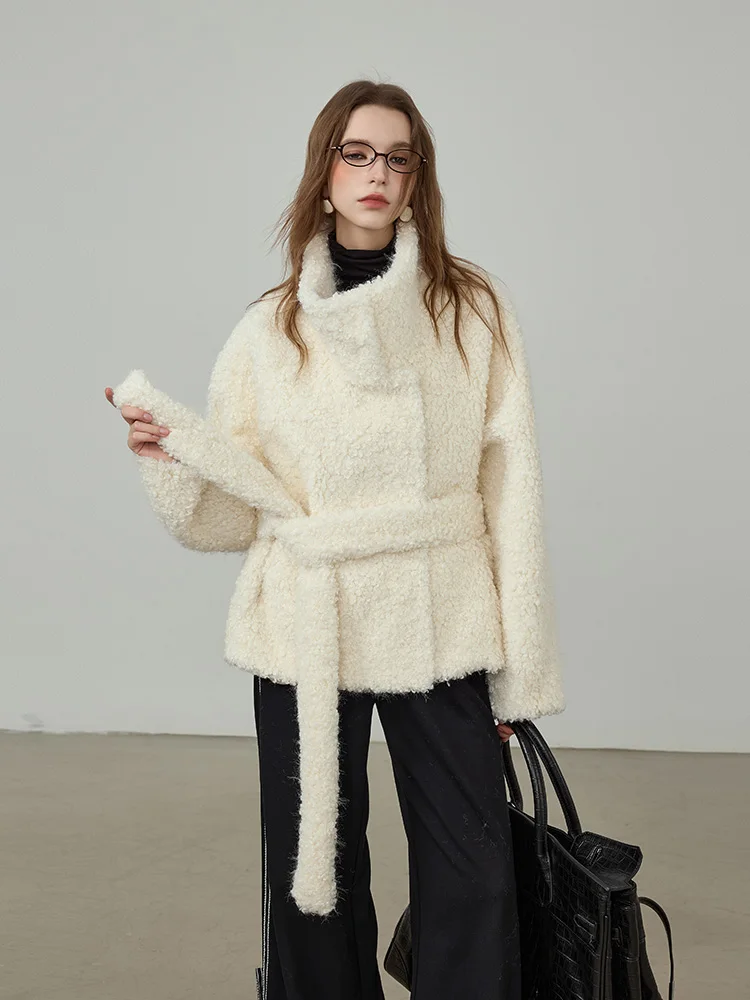 Female Environmental Protection Wool Lamb Wool High-end Tops 2024 Winter New Ladies Long-sleeve Faux Fur Integrated Fur Jackets