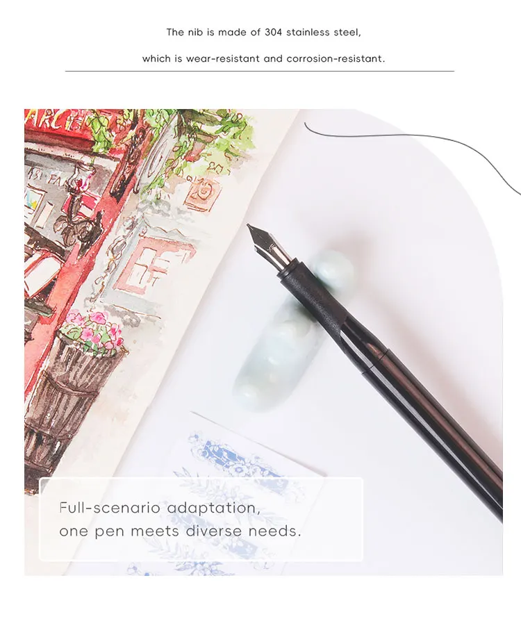 Neue 4 Nib Kalligraphie Brunnen Stift Verlängern Halter mit 3Pcs Tinte für Schreiben Kugelschreiber Patrone Geschenk Box Büro Schreibwaren liefert – Detail 3