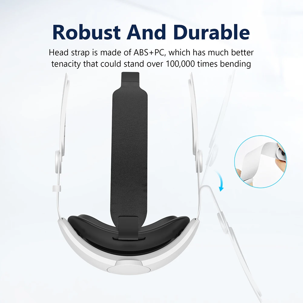 حزام رأس قابل للتعديل، عصابة رأس مريحة معززة، تقلل الضغط، حزام النخبة البديل لـ Meta Quest 3S لـ Meta Quest 3