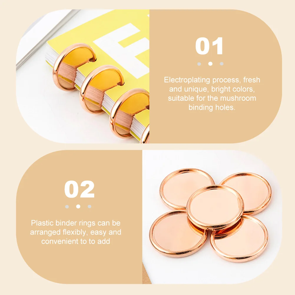20 Pcs Disc Planner Mushroom Hole Binder Ring Binding Discs Disbound Expansion Mini Notebook