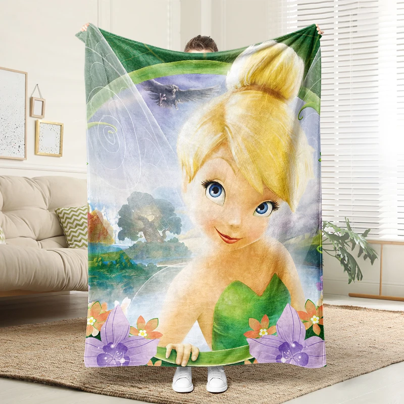 

Disney Tinker Bell Blanket Soft Flannel Throw Warm Plush Sofa Bed Cover Fairy Style Home Decor Gift