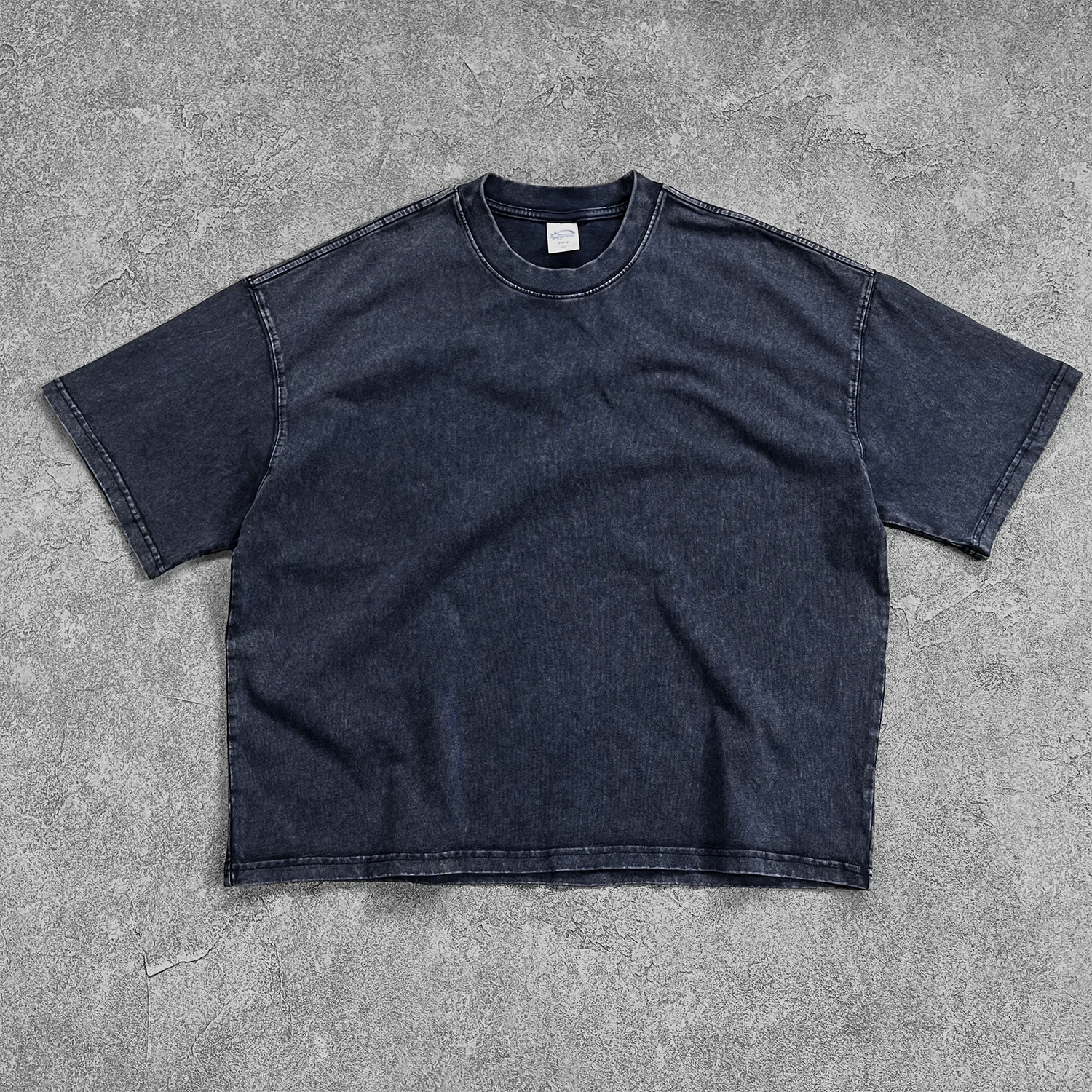 European American Boxy Baggy Stir Fried Snowflake Acid Wash T-shirt Short Sleeve Tops Tees Oversized Distressed RunningTshirts
