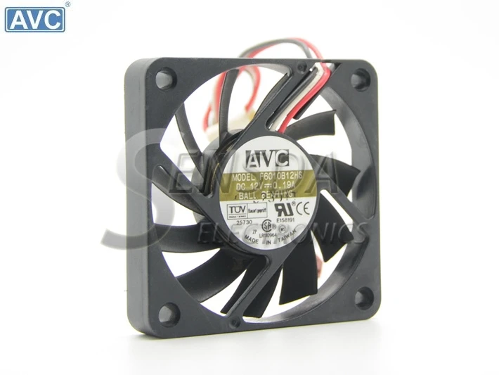 

For AVC F6010B12HS 12V 0.19A 6010 60x60x10mm 6cm server cooling fan