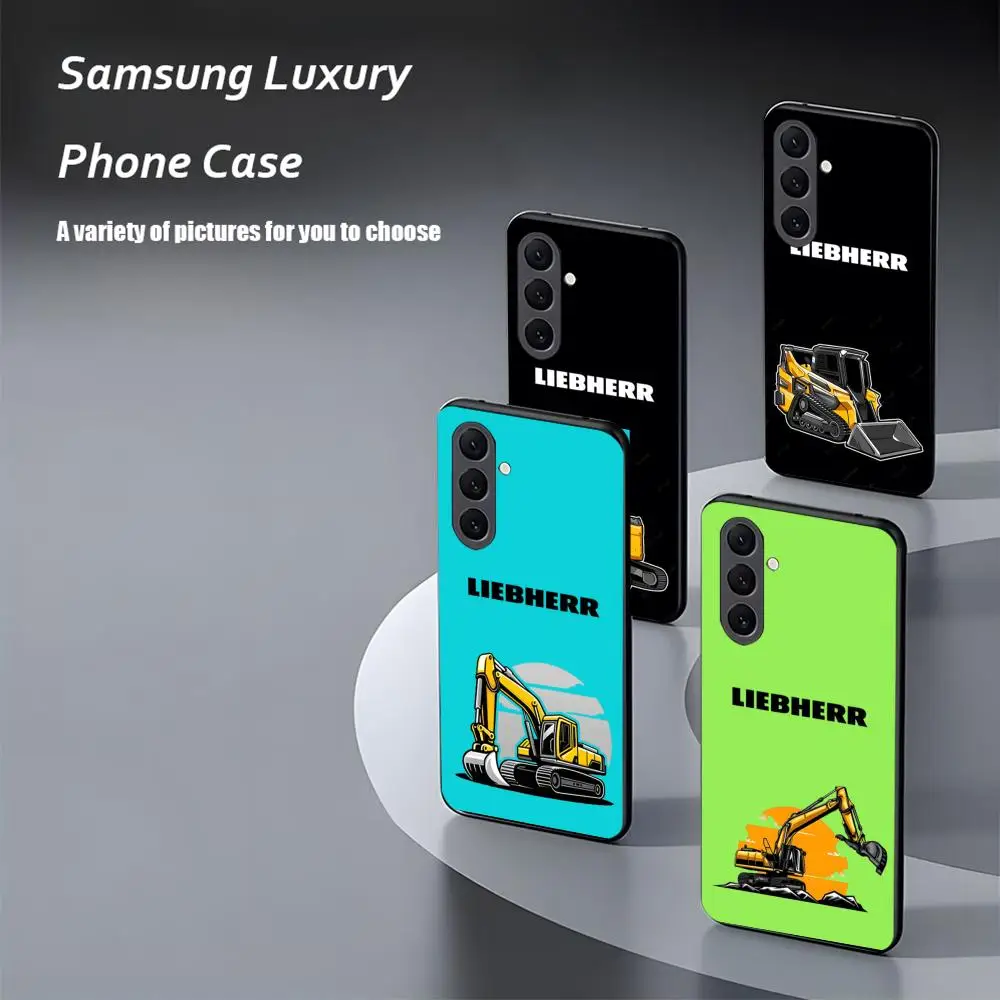 Cool L-liebherr Excavator Phone Case For Samsung Galaxy S25 S24 S23 S22 S21 S20 Plus Ultra Note20 Soft Black