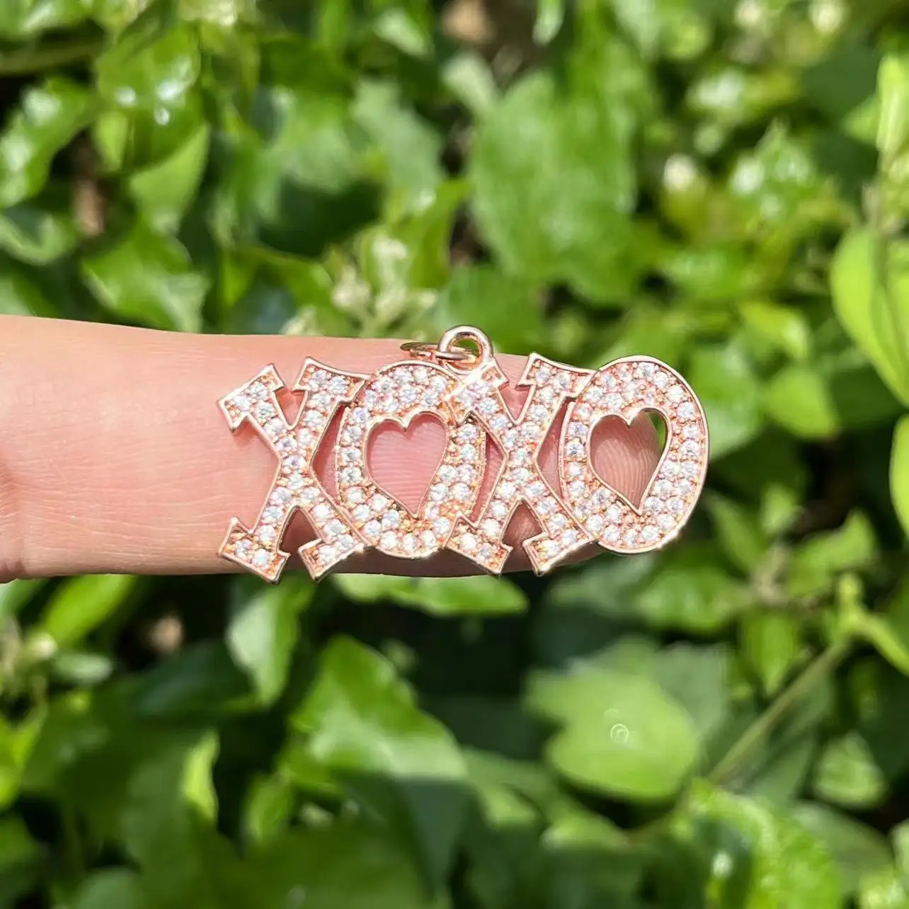 5pcs Zirconia Paved Love and Hug Charms 30x16mm for DIY Bracelets