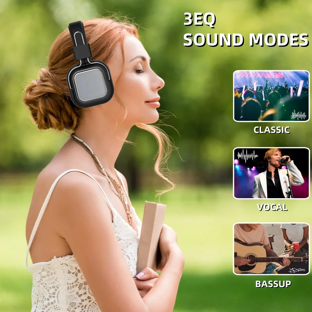 SODO SD-1003 سماعة رأس لاسلكية 3EQ متوافقة مع بلوتوث 5.1 سماعات ريترو قابلة للطي HiFi سماعة رأس ستيريو تدعم TF/AUX