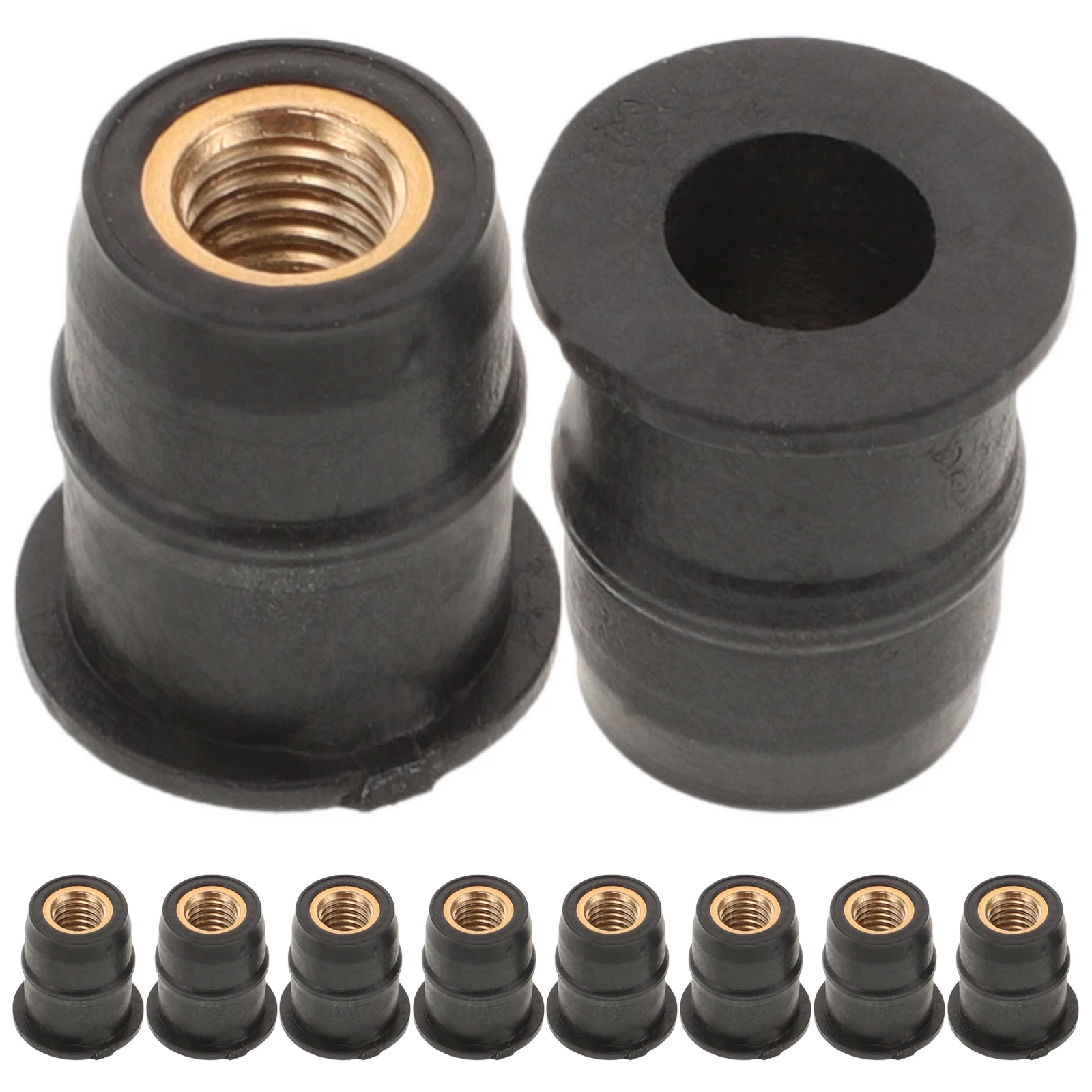 

10Pcs Motorcycle Windshield Nut Rubber Brass Durable Fastener Expansion Bolts Well Nuts Kit Stable Installation Compatibility