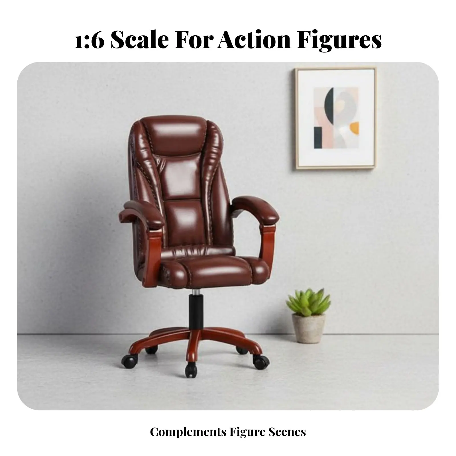 

1/6 Scale Office Chair Rolling Casters 1/6 Scale Rotate Chair Model Furniture Realistic Design for Hobbyists