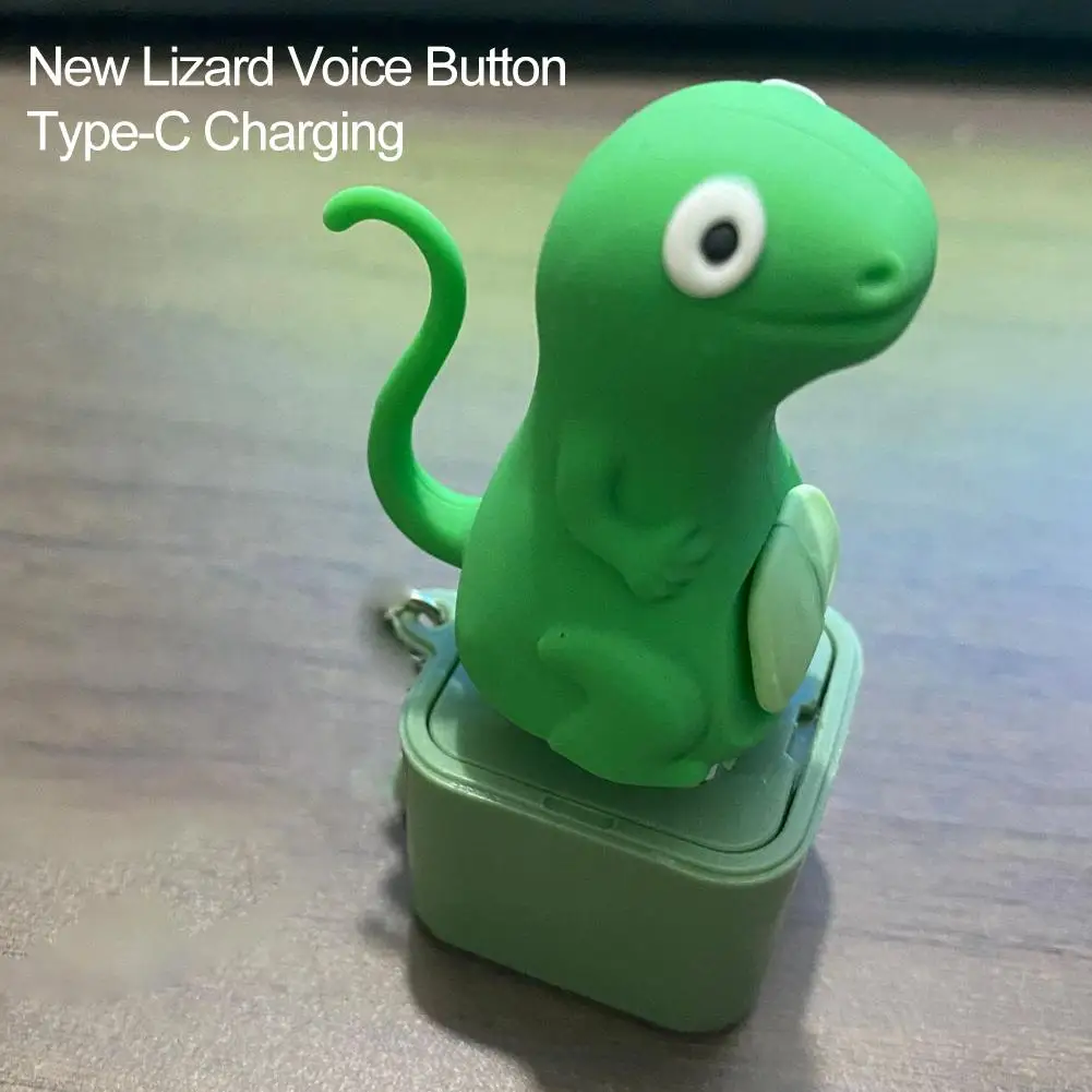 サウンドボタンキーホルダーおもちゃ減圧サウンドペンダントデスクデコレーションストレス解消おもちゃトカゲの声ボタンタイプC充電