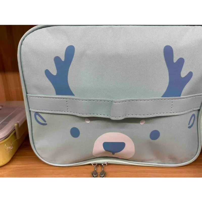 New Baby Lunch Bag Insulated Bag Cartoon Lock, Fresh Insulated Lunch Bag Cooler Bento Bag Dinner Container Oxford Cloth Handbag