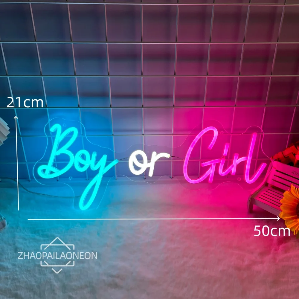 صبي أو فتاة النيون مصباح ليد الجنس تكشف العناصر USB Led الجنس تكشف ديكور غرفة نوم المنزل غرفة الحفلات ديكور وحدة إضاءة LED جداريّة النيون #1