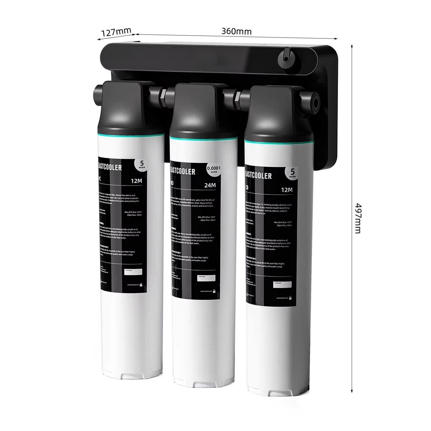 Anti-scaling CE NSF Zero Microplastics 8Stage Filtration Non-Electric Tankless TDS Display 800G RO Water Filter