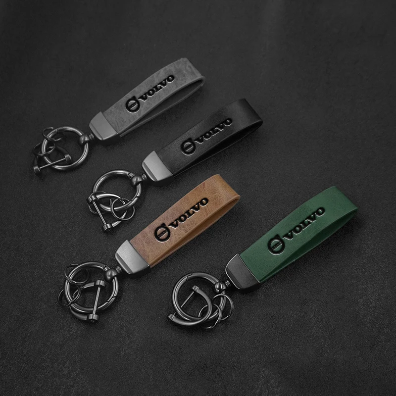 Car Metal Leather Key Rings Chain For Volvo XC90 S60 V40 XC60 S80 S40 V70 V50 S90 V60 V90 XC40 XC70 C30 Keychain Car Accessories