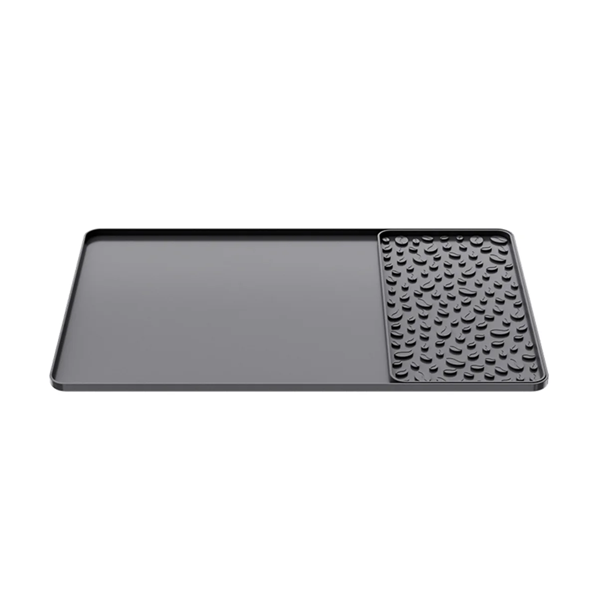 Silicone Coffee Mat 15.75x23.6Inch Coffee Bar Mat with Detachable Dish Drying Mat Raised Spill Proof Edges GrayM14K