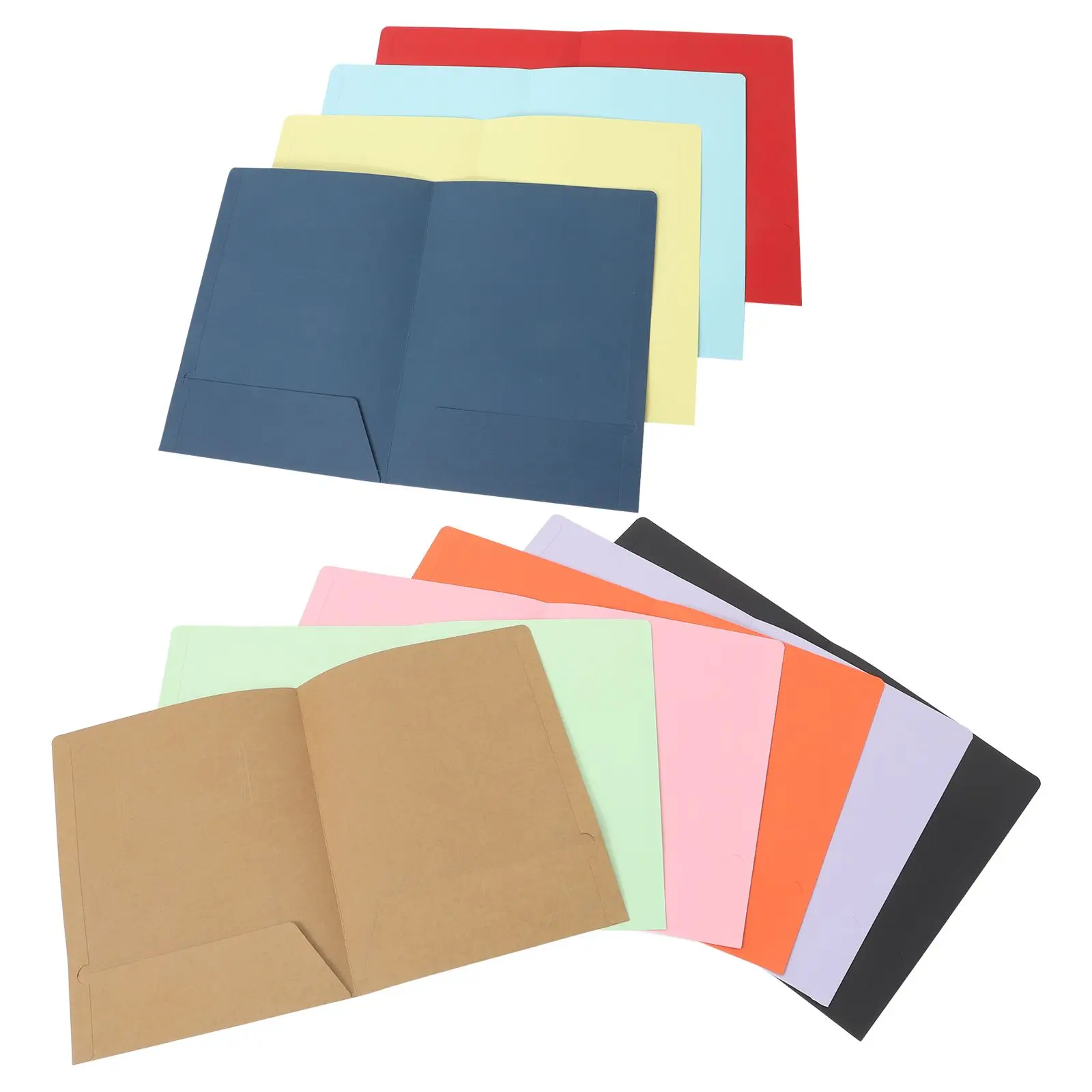 

10pcs File Thickened Paper Double Pockets A4 Document Organizer Binder Folder Storage File Jacket Project Office Home Use