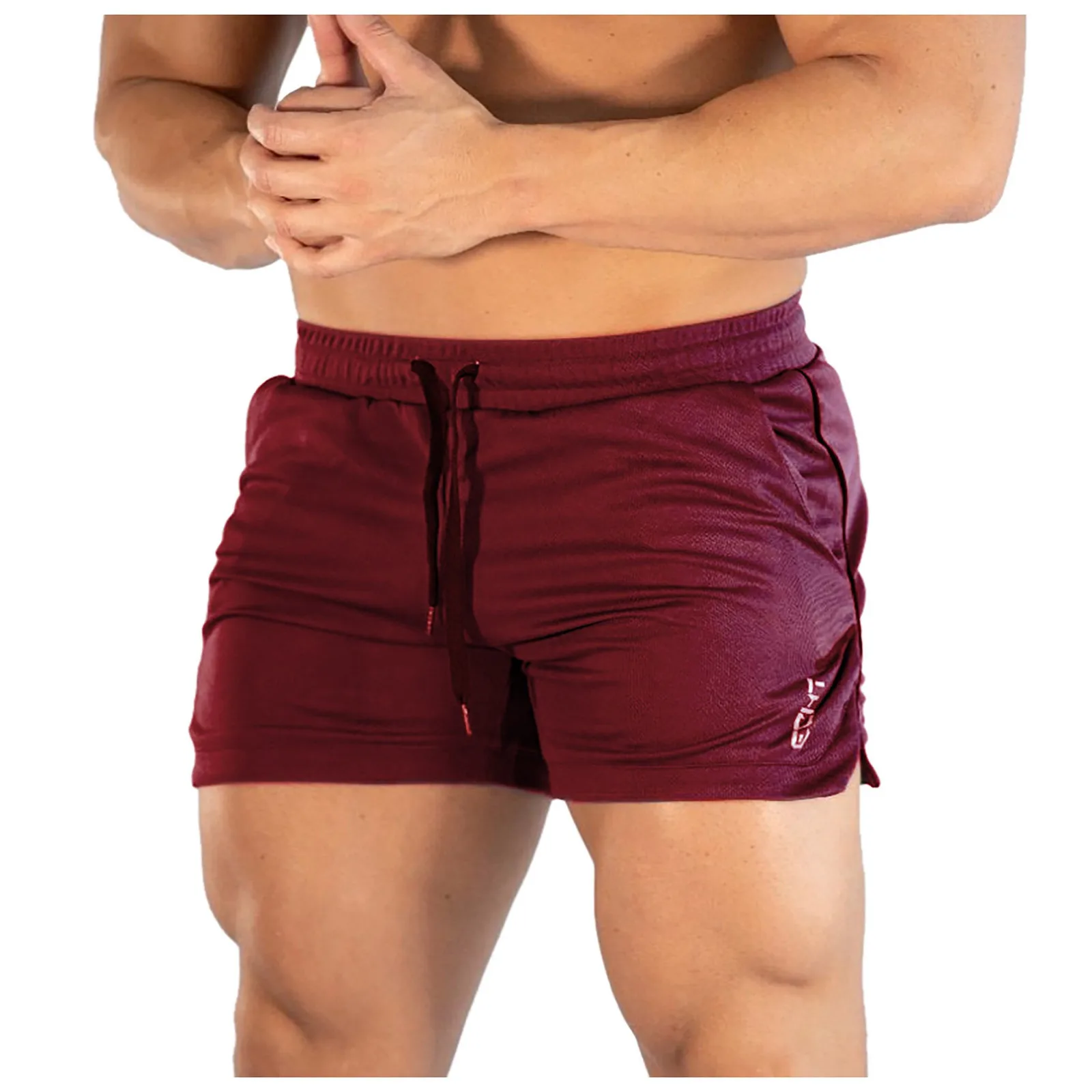 Pantalones cortos de entrenamiento de gimnasio para hombre, ropa deportiva informal, Fitness, correr, rejilla, pantalones cortos de compresión de secado rápido, atletismo