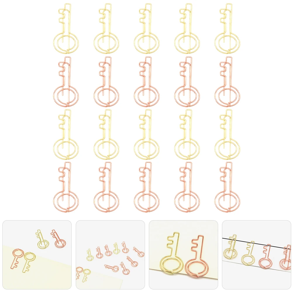

20pcs Colorful Bookmarks Clips Cute Metal Paper Clips for Document Student Stationery Golden Rose Gold Office Supplies