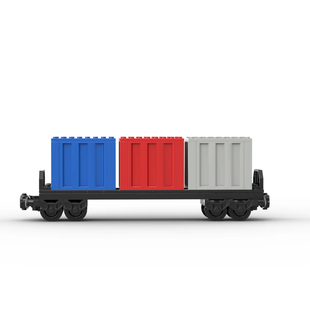 MOC Building Blocks City Train Model Double decker Container Train Carriage Children\'s Assembly Brick Toy Birthday Gift