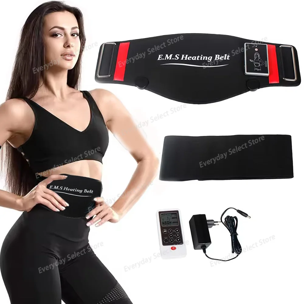 EMS Waist Abdominal Trainer Belt Muscle Stimulator Abs Muscle Toner Display Fat Burn Body Slimming Weight Loss Fitness Massage