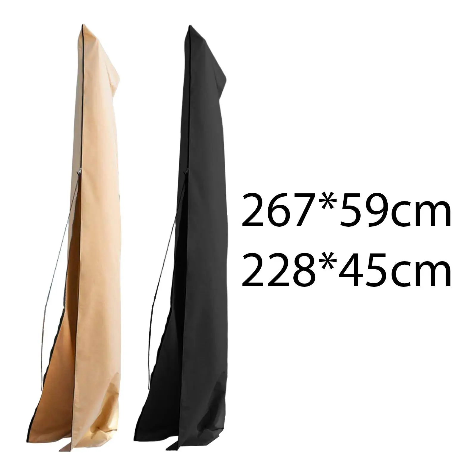 Patio Umbrella Cover Sun Protection Lightweight Household with Zipper Practical Waterproof for Beach Outdoor Market Garden