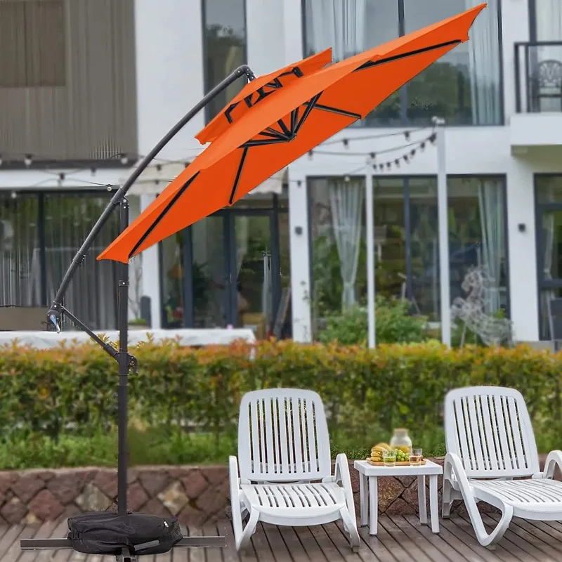 2.5M Outdoor Patio Umbrella with Free Adjustments Steel Frame Polyester Material Exterior Warehouse Applications